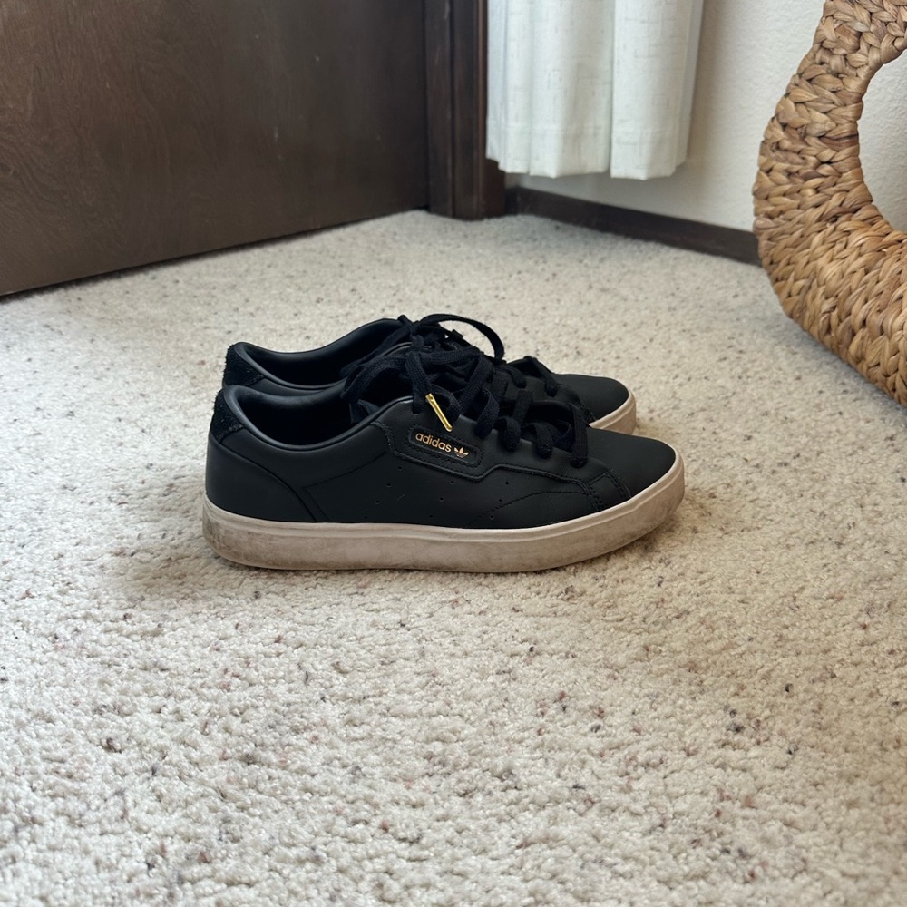 Adidas Black and Gold Casual Sneakers